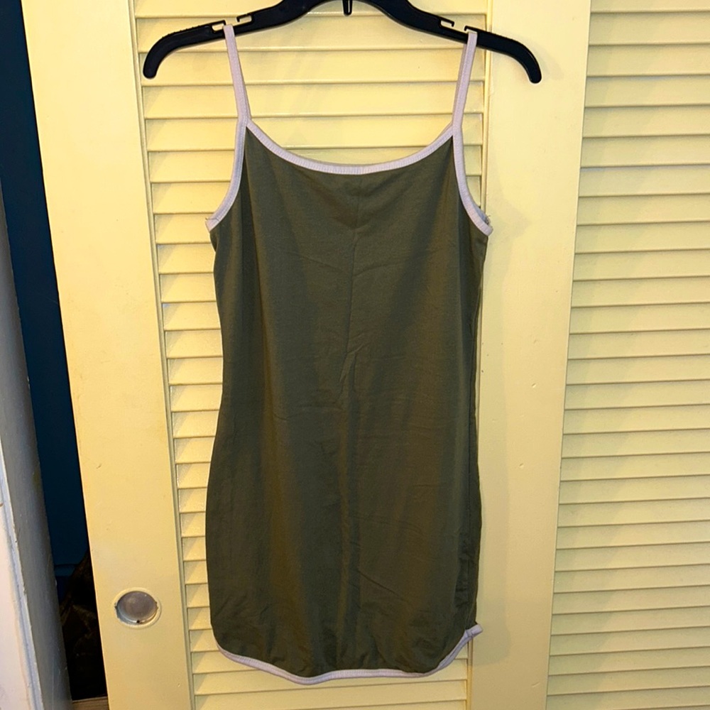 Dark green mini dress